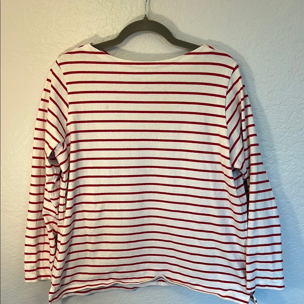 Red and White Boxy 3/4 Sleeve T-Shirt